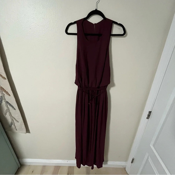 NWT White by Vera Wang Georgette Wine Bridesmaid Maxi Dress Size 18 Formal - Picture 1 of 11